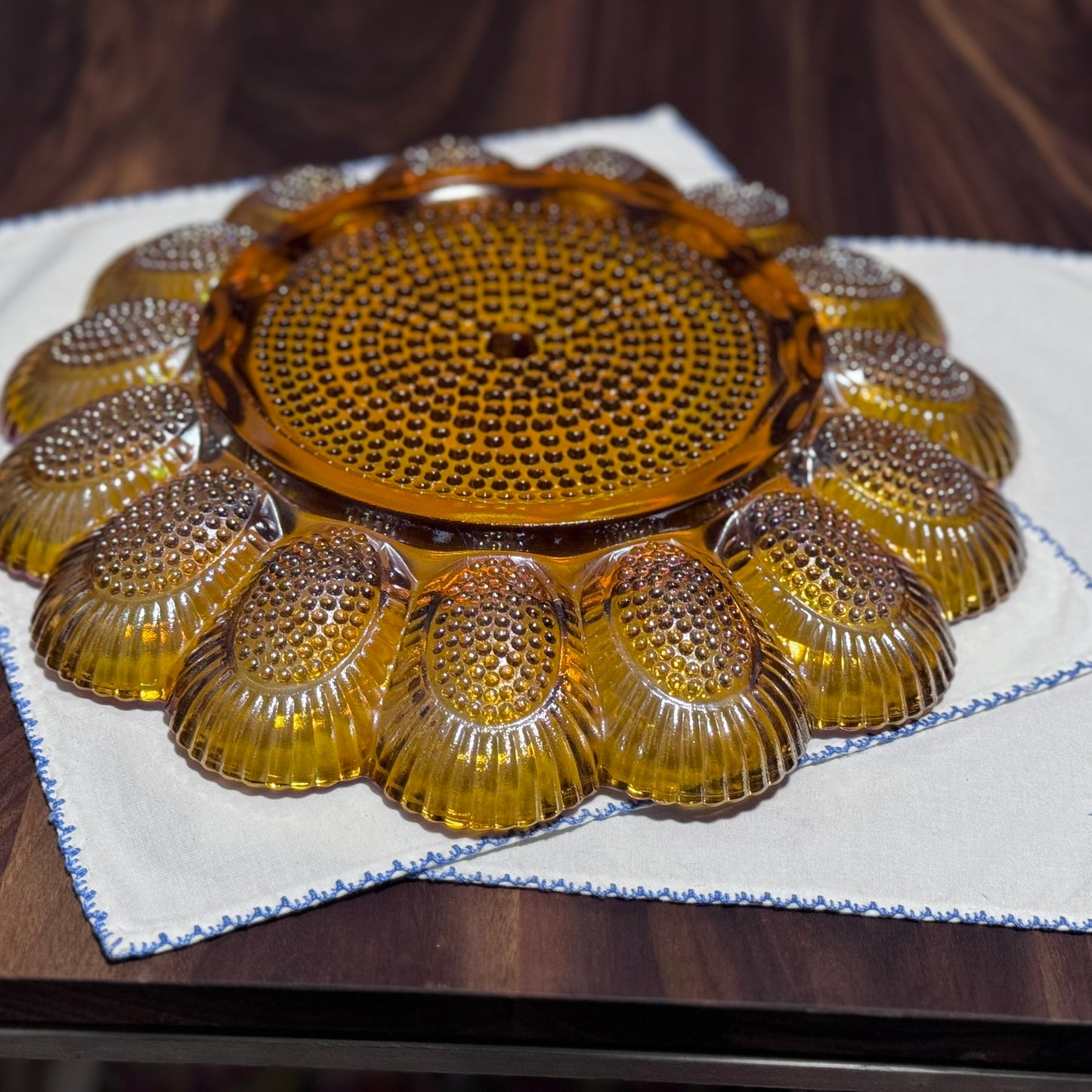 Carnival Glass Deviled Edd Plate