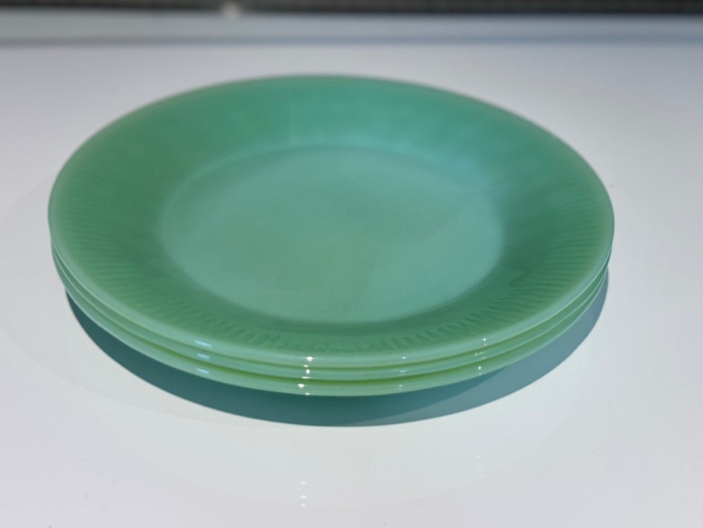 Fire King Jadeite Jane Ray Dinner Plates