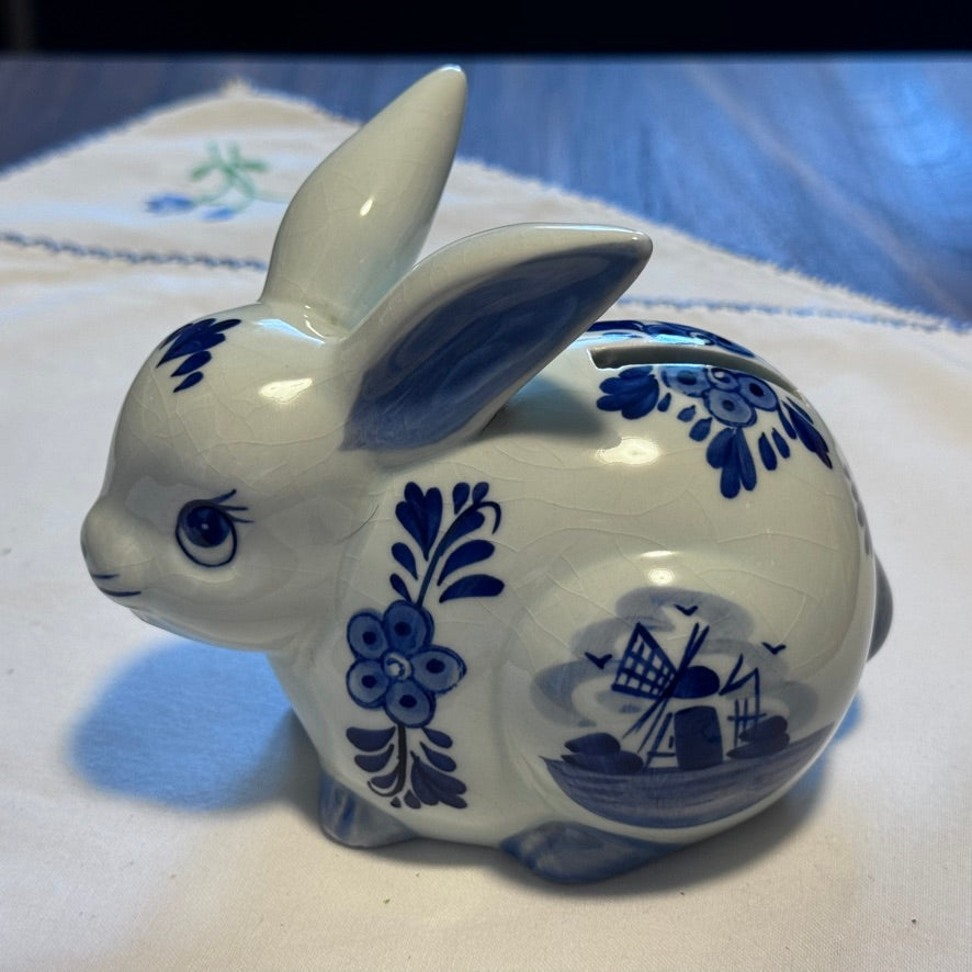 Delfts Blauw Rabbit Piggybank