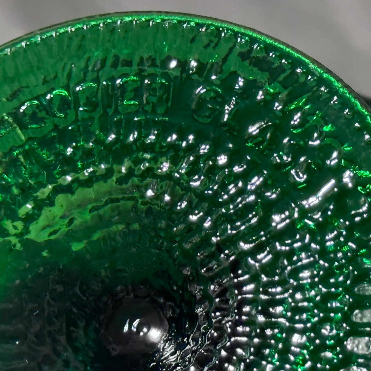 Hoosier Green Textured Pedestal Glass Dish