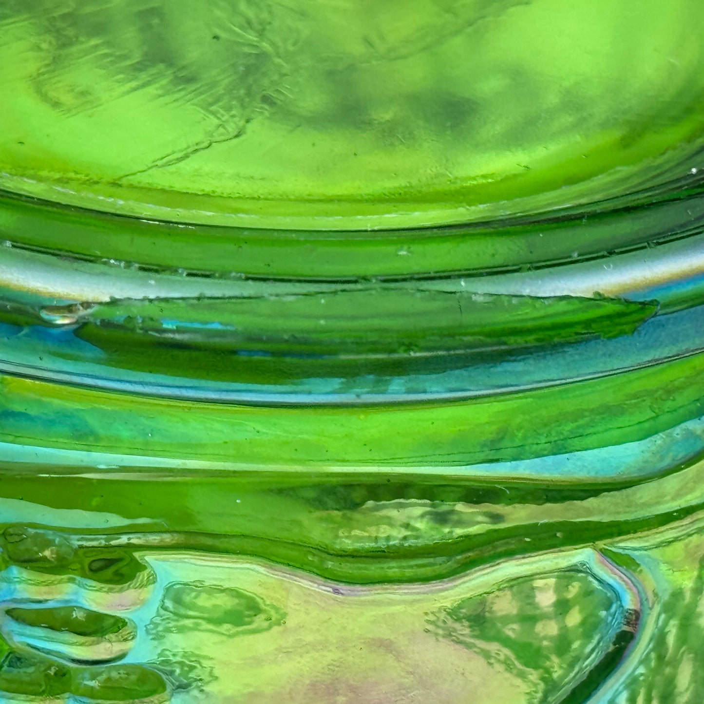 Indiana/Carnival Green Glass Biscuit/Candy Jar