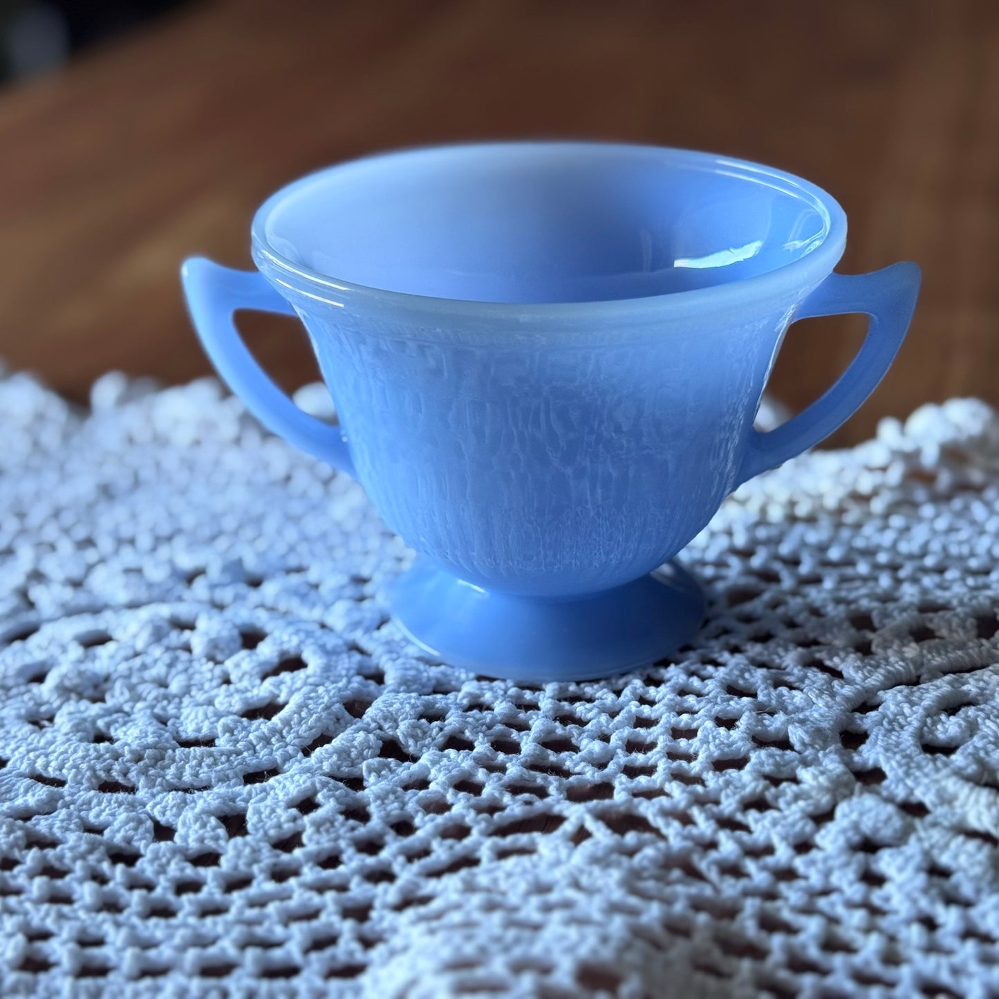 Pyrex Delphite Blue Sugar Bowl