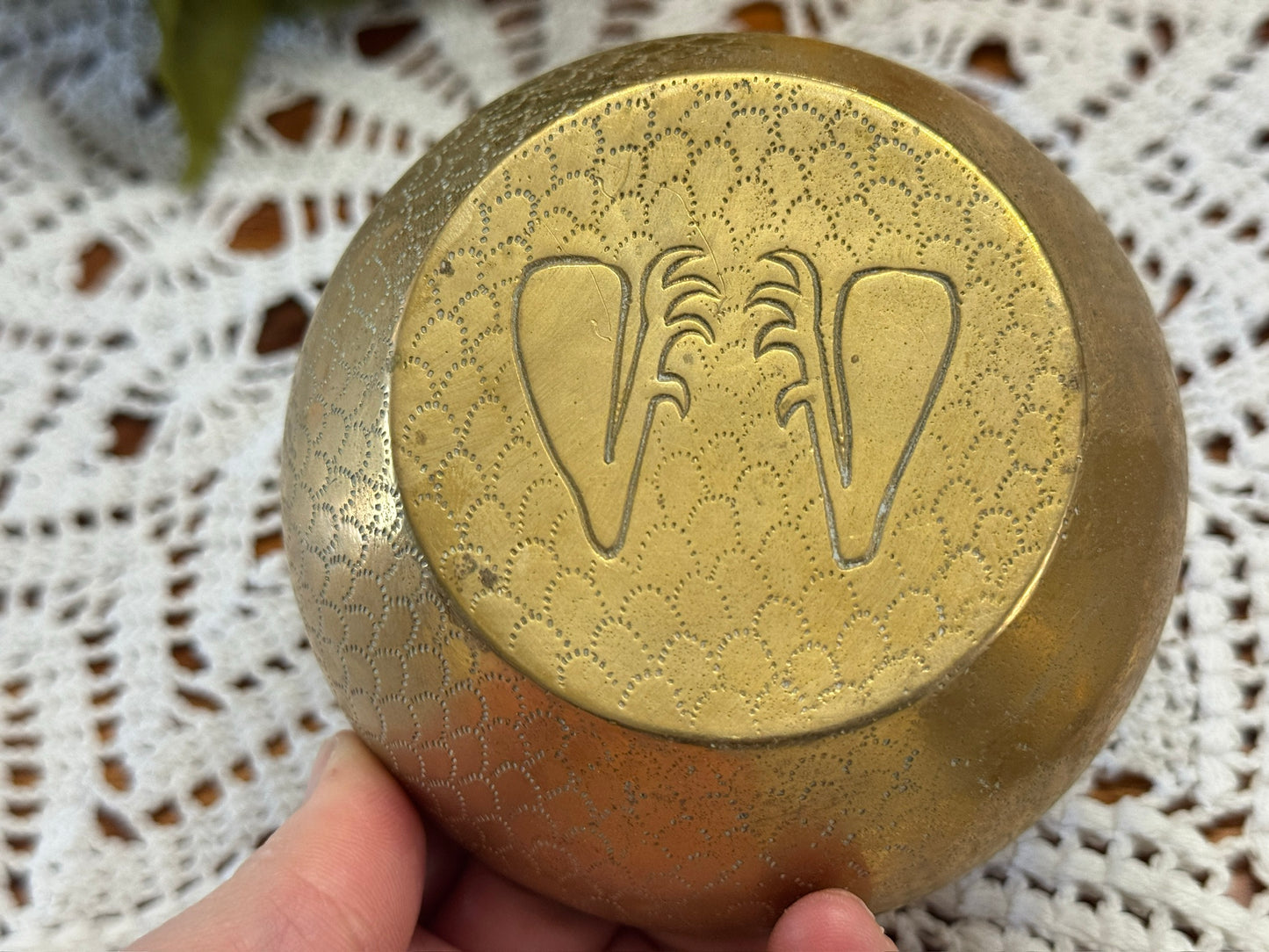 Vintage Rare Japanese Brass/Bronze Bird Lidded Trinket Box