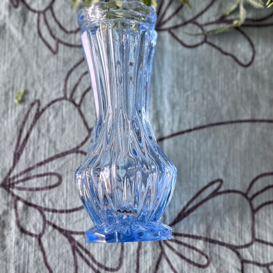 Bohemian Czech Baby Blue Glass Vase