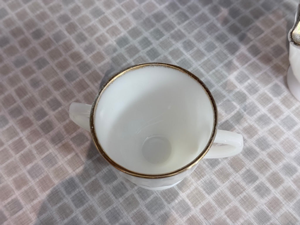 Fire King Milk Glass Cream & Sugar Set