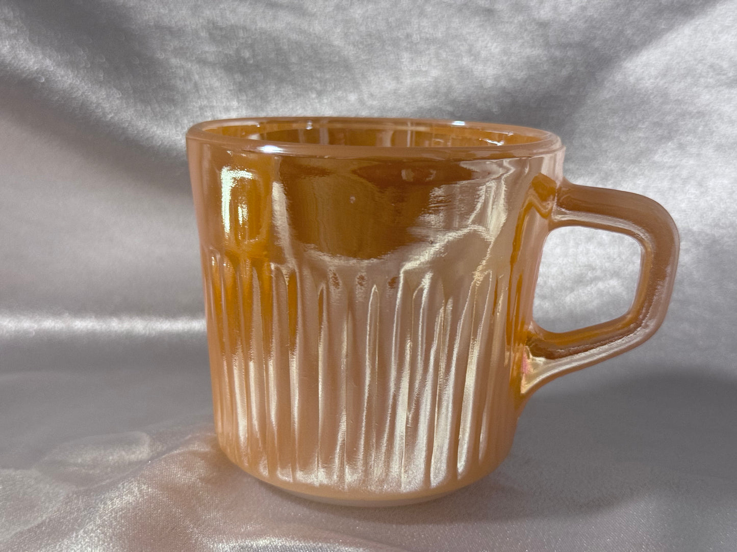 Anchor Hocking Fire-King Peach Lusterware Teacup & Saucer