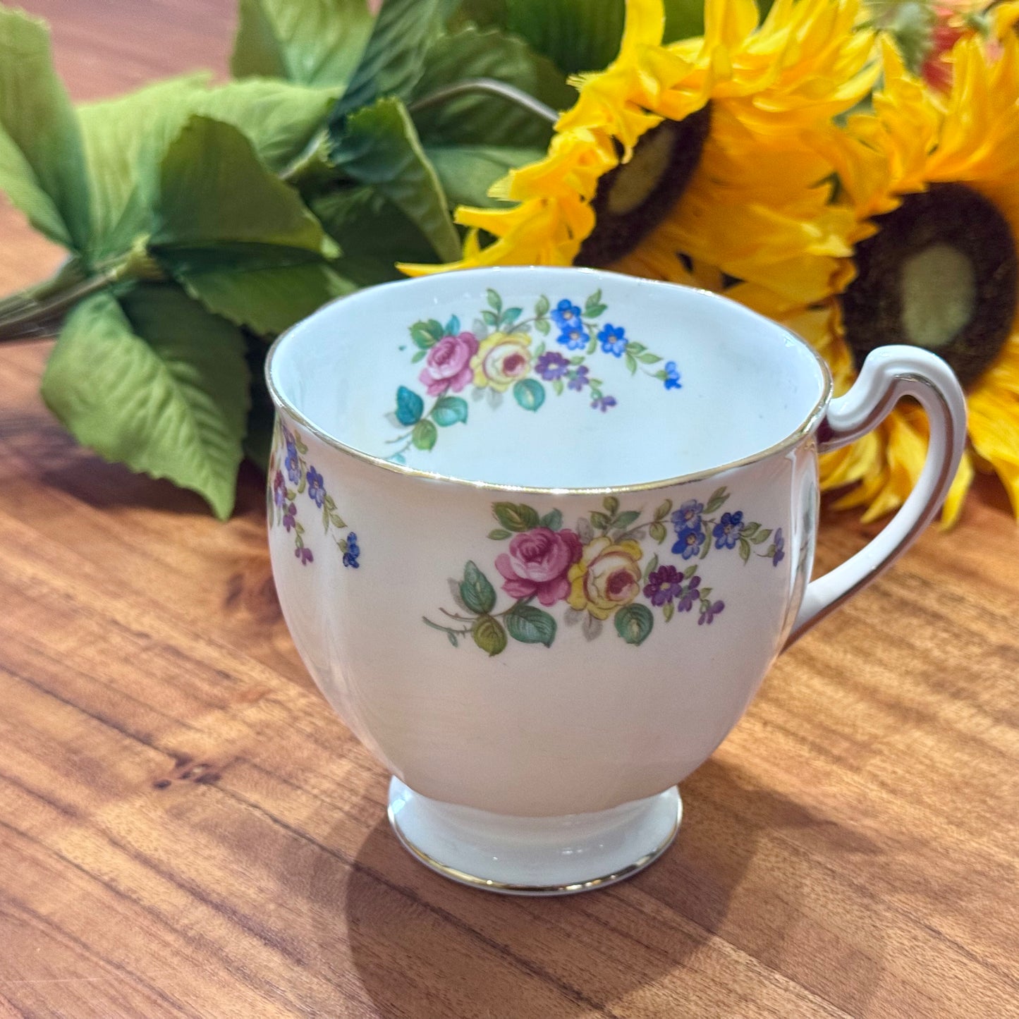 Royal Standard Pansy/Rose Teacup & Saucer