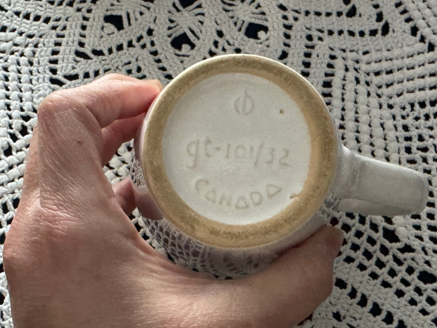 Beauce Stoneware Pottery Fruit Motif Mugs