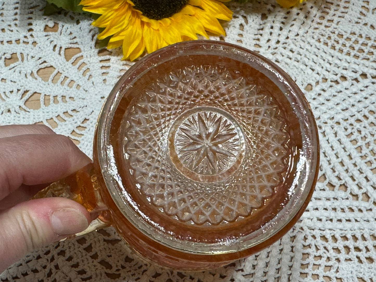 Imperial Marigold Carnival Glass 'Star Medallion' Pitcher
