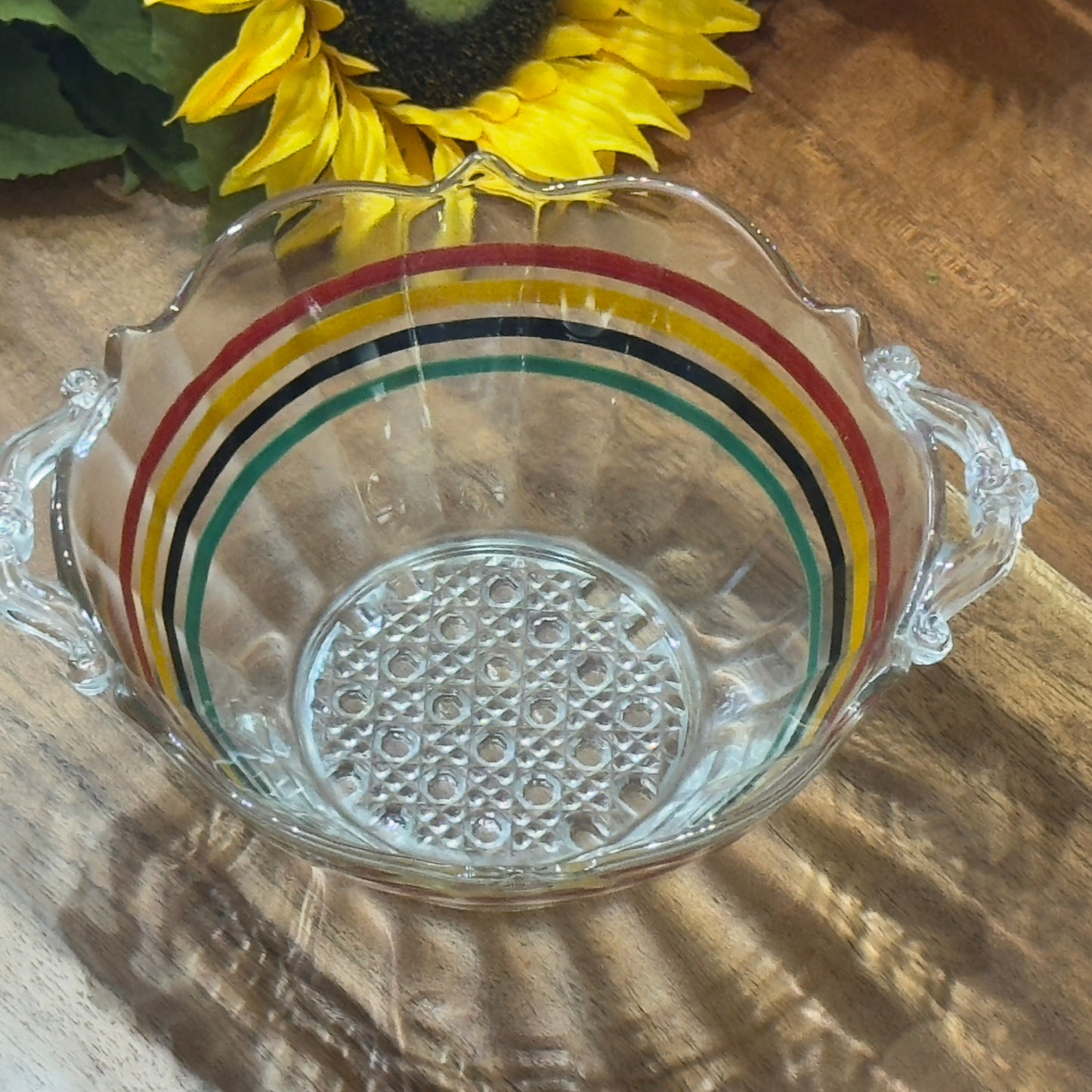 Anchor Hocking Glass Lancaster Circus Stripe Small Bowl