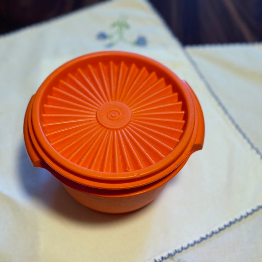 Orange Tupperware Bowls with Lids