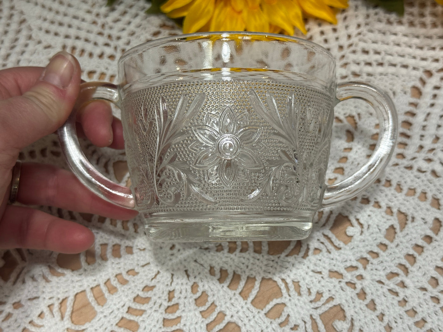 Anchor Hocking Sandwich Glass Sugar Bowl