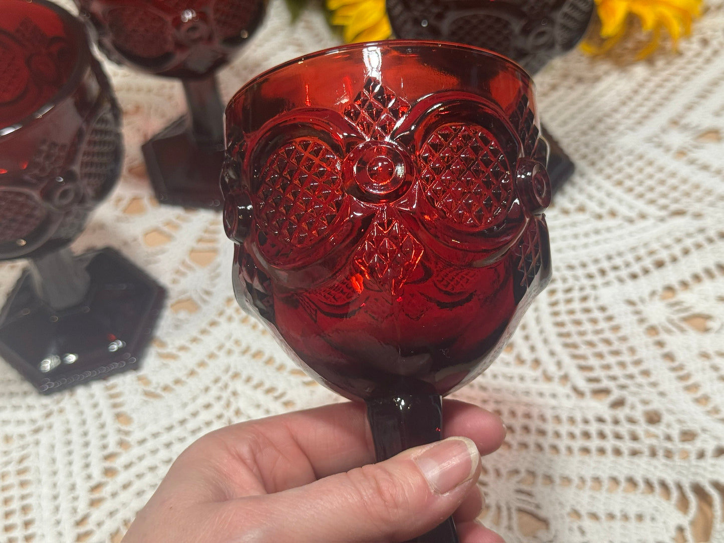 AVON 1876 Cape Cod Ruby Red Goblets