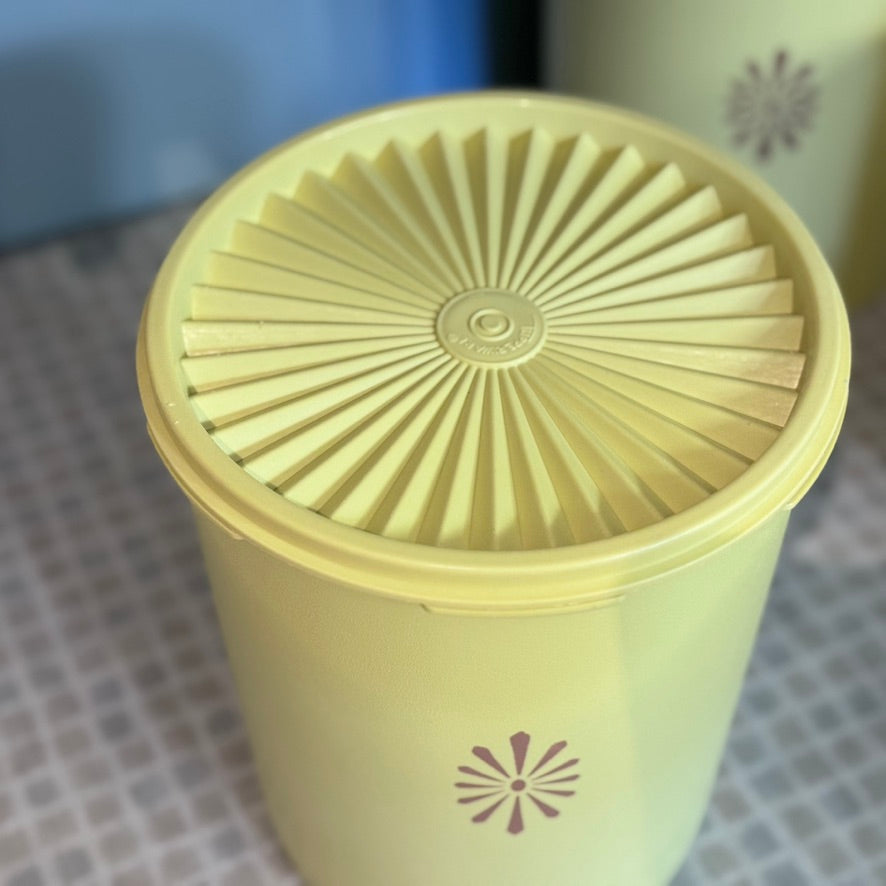 Yellow/Gold Servalier Stacking Tupperware Canisters