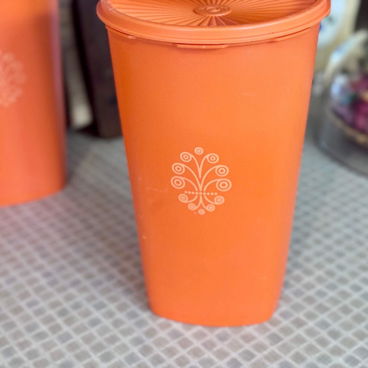 Harvest Orange Servalier Tupperware Canister Set