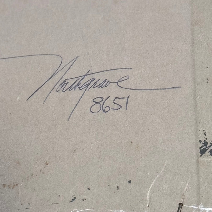 Signed Northgrave Original Oil on Board of Cabin in Woods