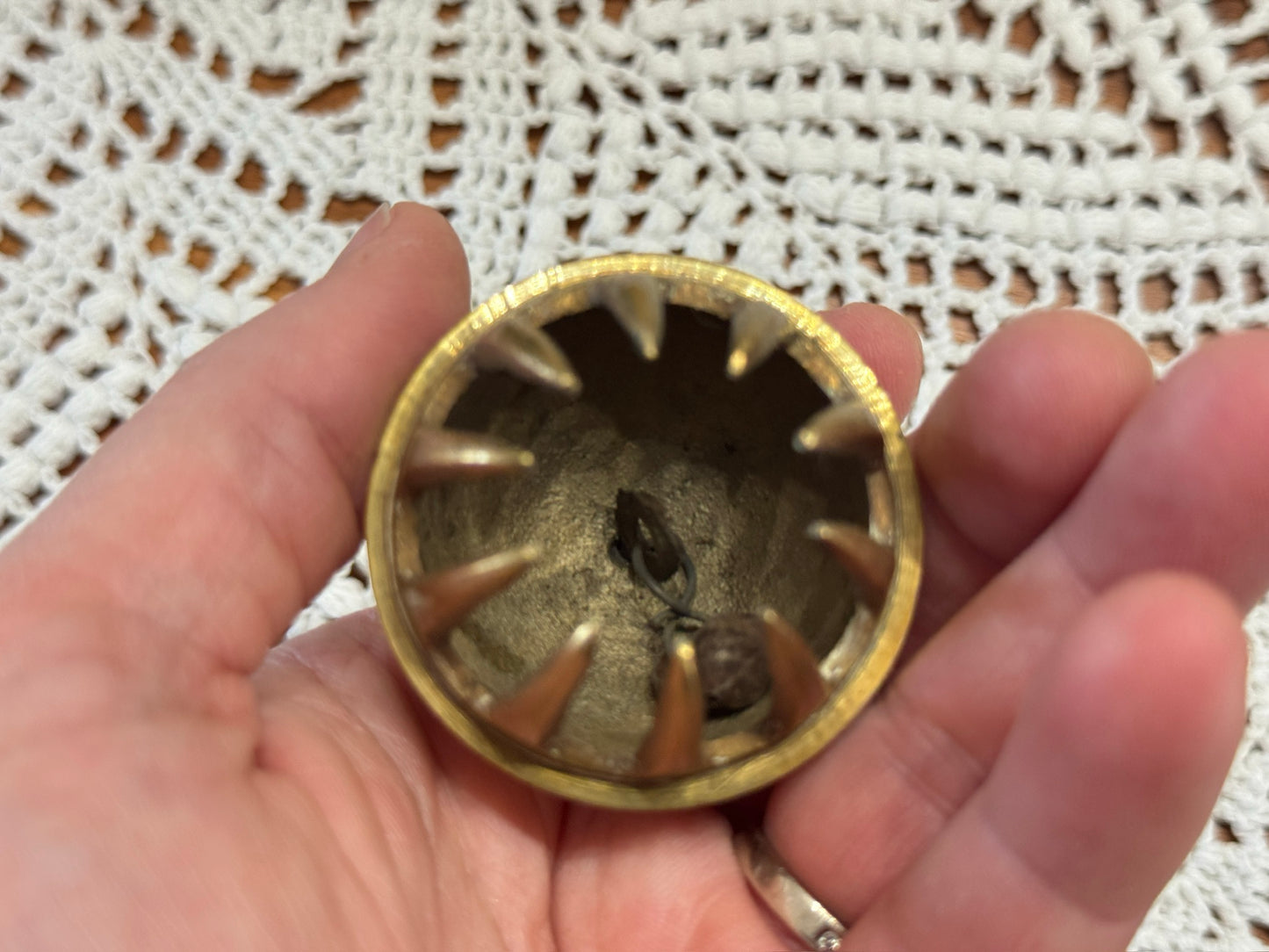 Vintage Etched Brass Elephant Claw Bells