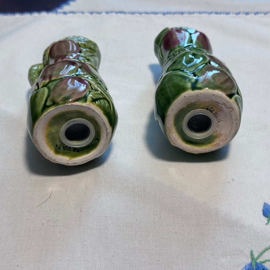 Green Ceramic Jugs with Apples Salt & Pepper Shakers