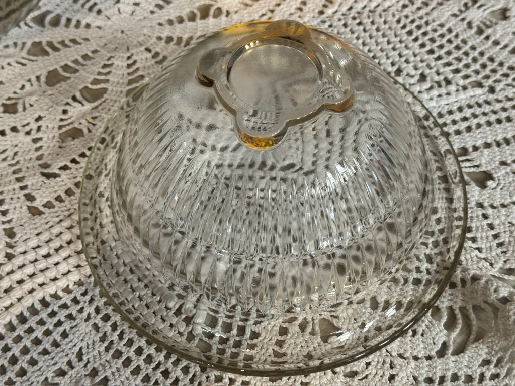 Hazel Atlas Clear Ribbed Glass "Aurora" Stacking Mixing Bowls