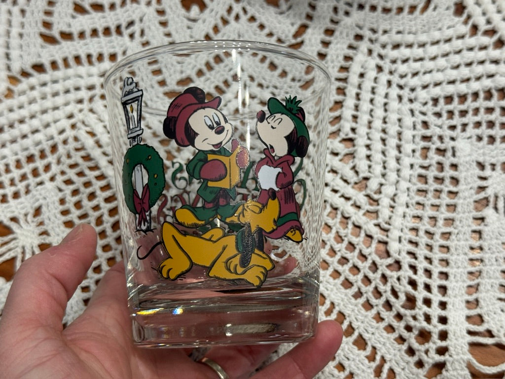 Anchor Hocking Disney Mickey And Friends "Seasons Greetings" Christmas Glasses