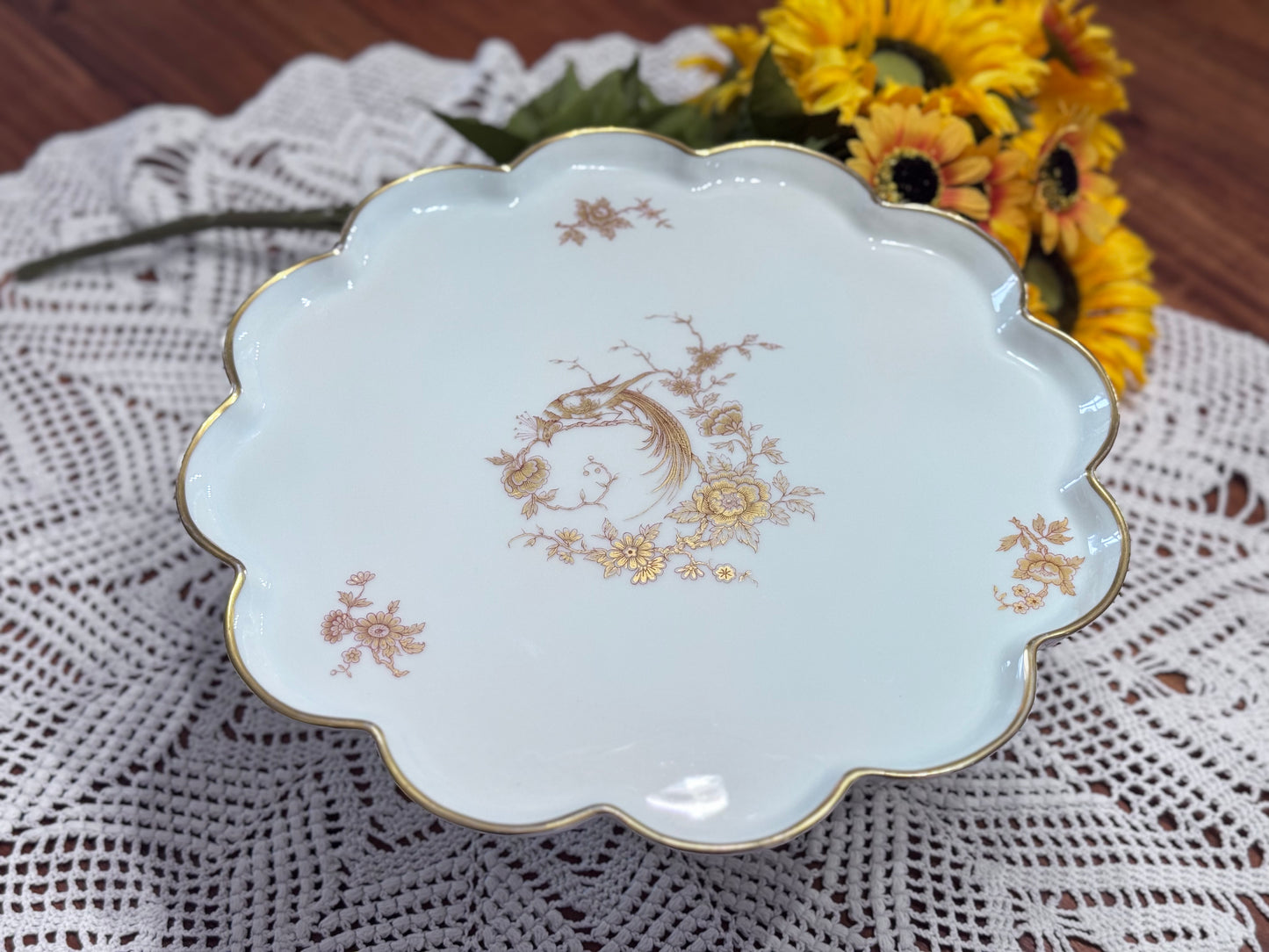 Limoges France Porcelain Cake Pedestal