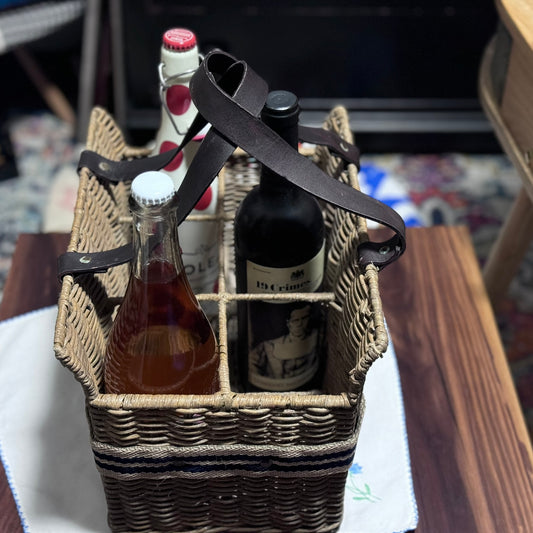 Wicker Bottle Carrier Basket