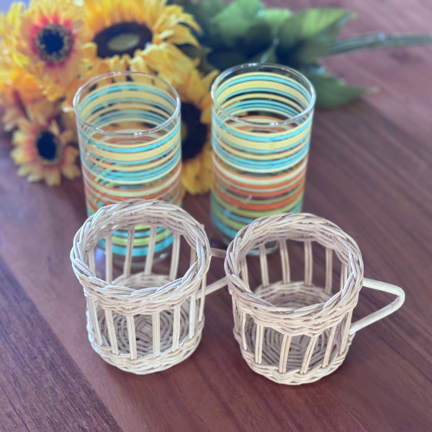 Libbey Stripped Drinking Glasses
