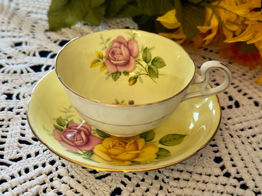 Royal Grafton Yellow Rose Teacup & Saucer