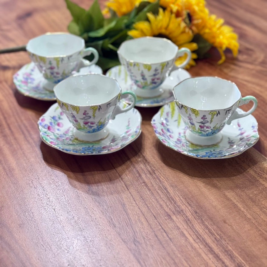 Foley Bone China Teacups and Saucers