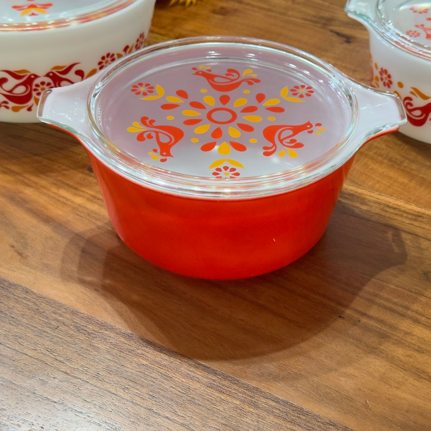PYREX 'Friendship' 3 Piece Round Casserole With Lids