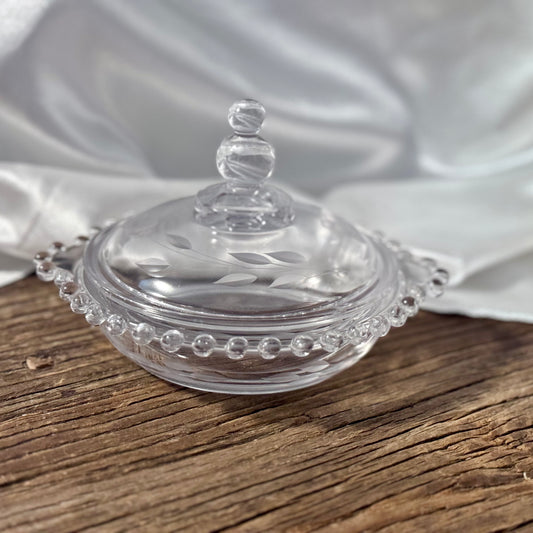 J.W. Huges Candlewick 'Cornflower' Butter Dish