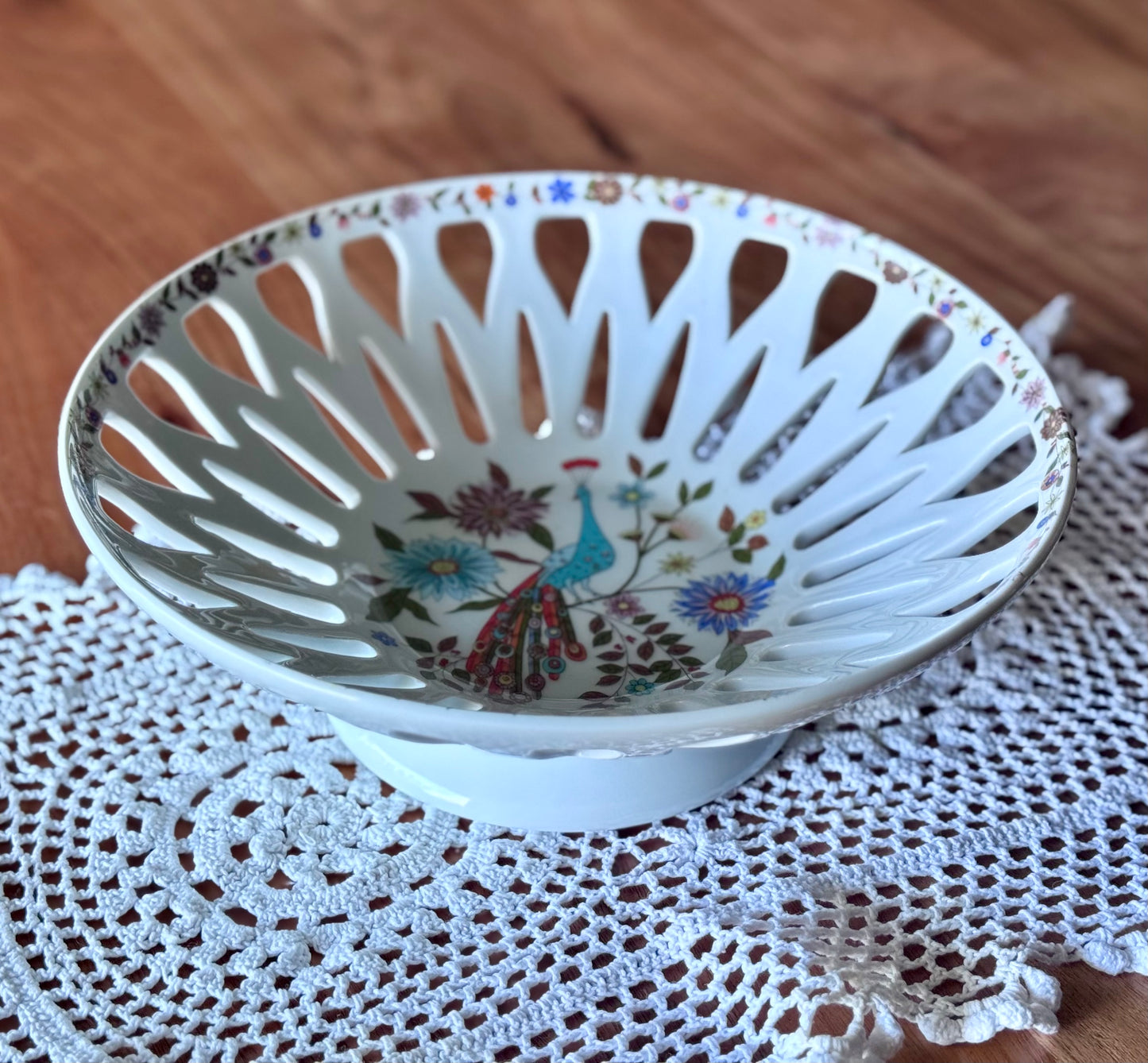 Schmidt Porcaline Peacock Lace Bowl