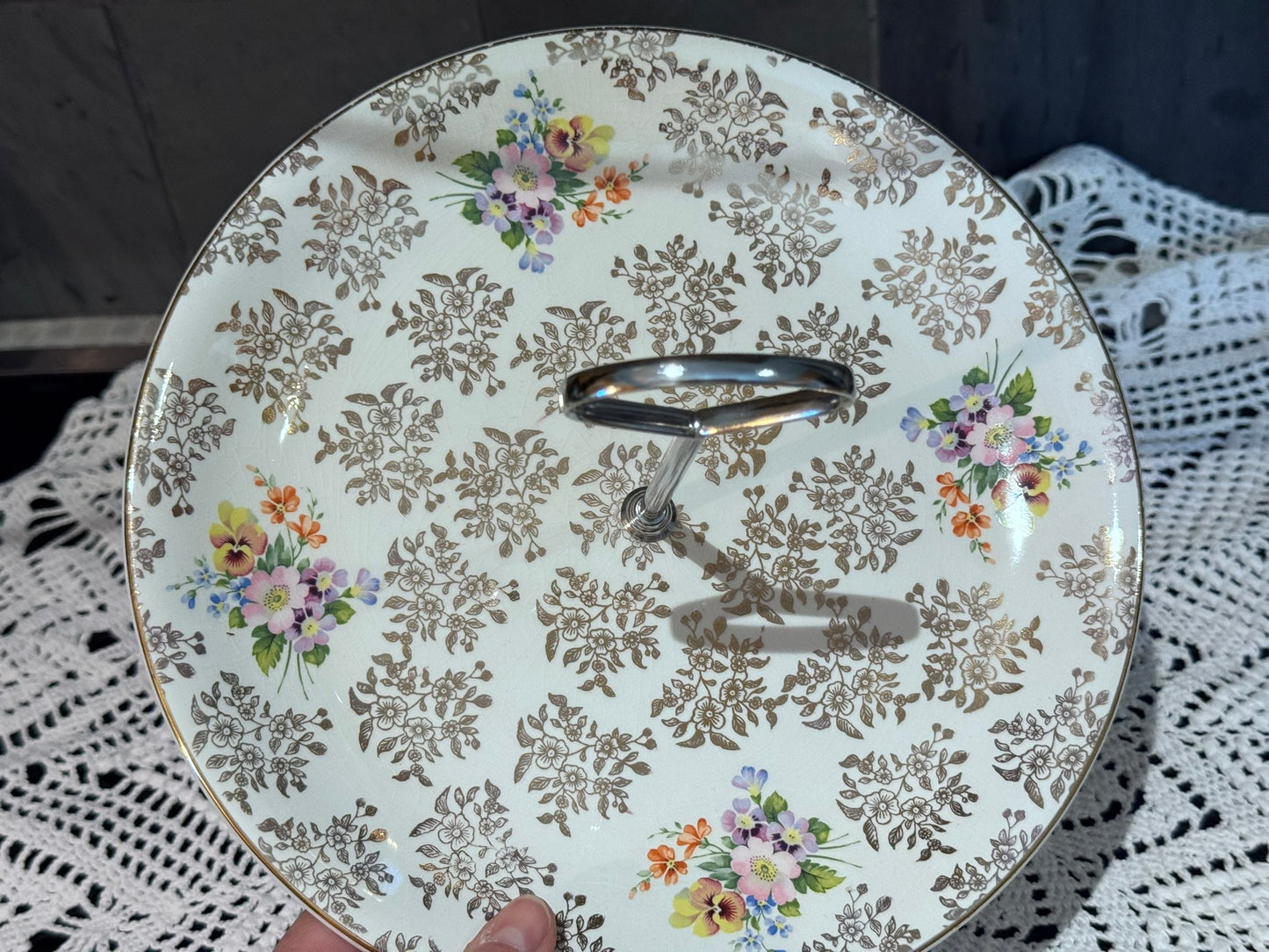 Barratt's Ironstone Delphatic White Pastry/Cake Plate