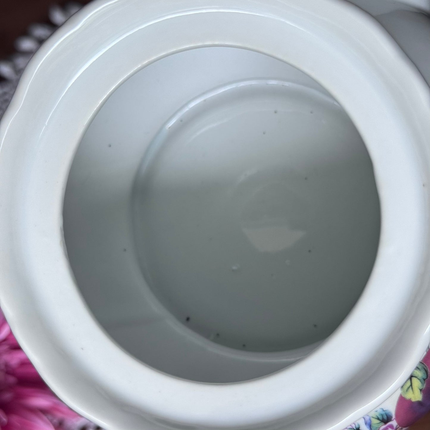 Porcelain Fruit/Floral Motif Teapot