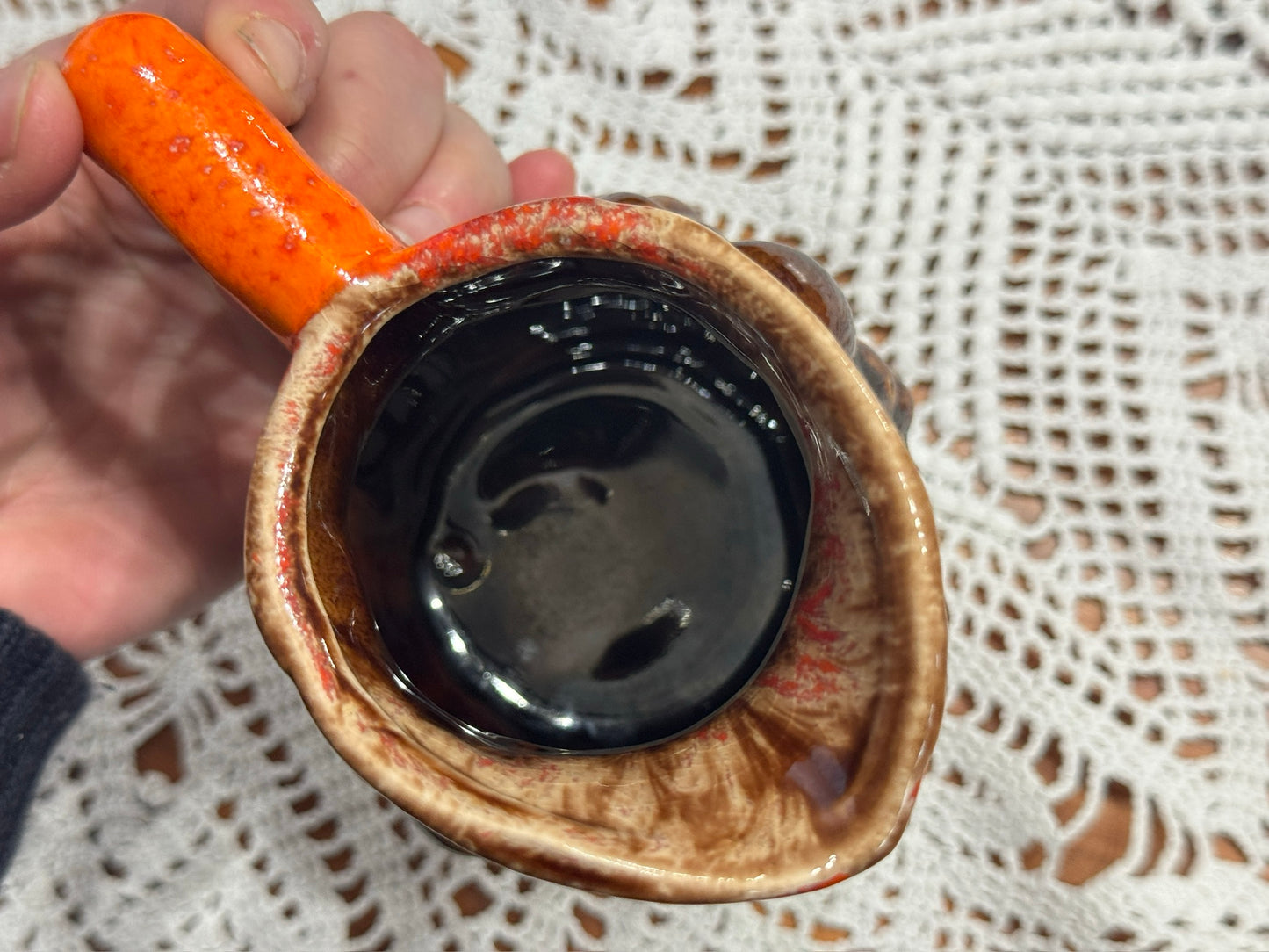 Mushroom Drip Glaze Pottery Pitcher
