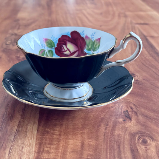 Queen Anne Rose China Teacup & Saucer