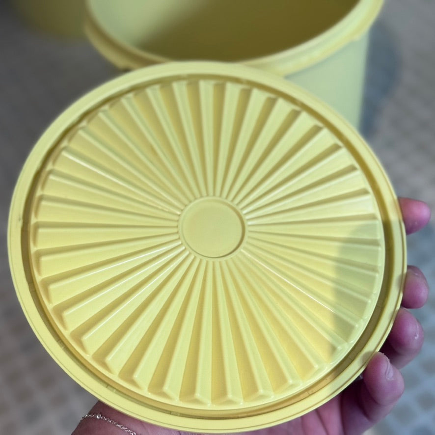 Yellow/Gold Servalier Stacking Tupperware Canisters