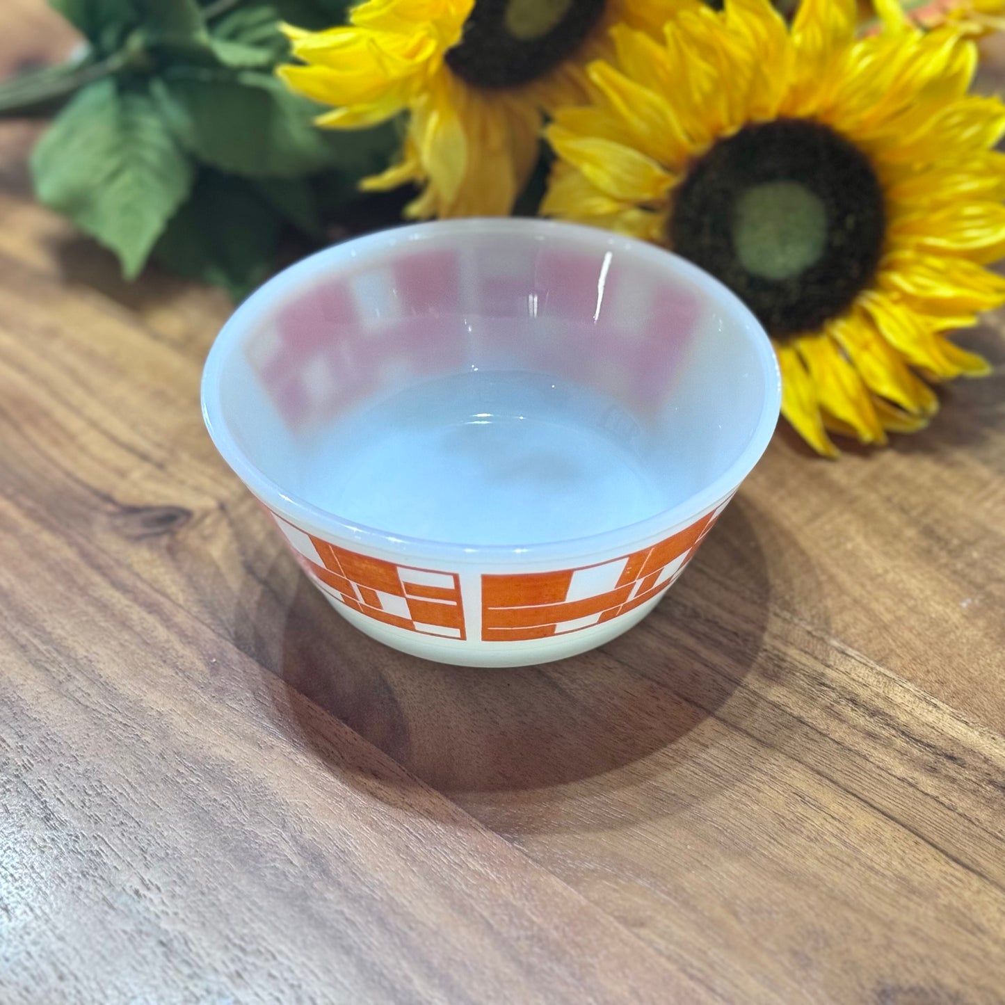 Anchor Hocking Fire King Orange Geometric Cereal Bowl