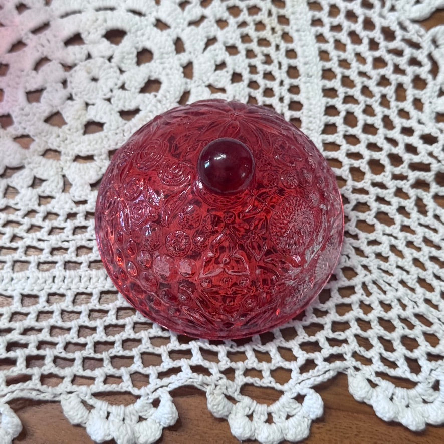 Avon 'Cape Cod' Ruby Red Glass Candy Dish
