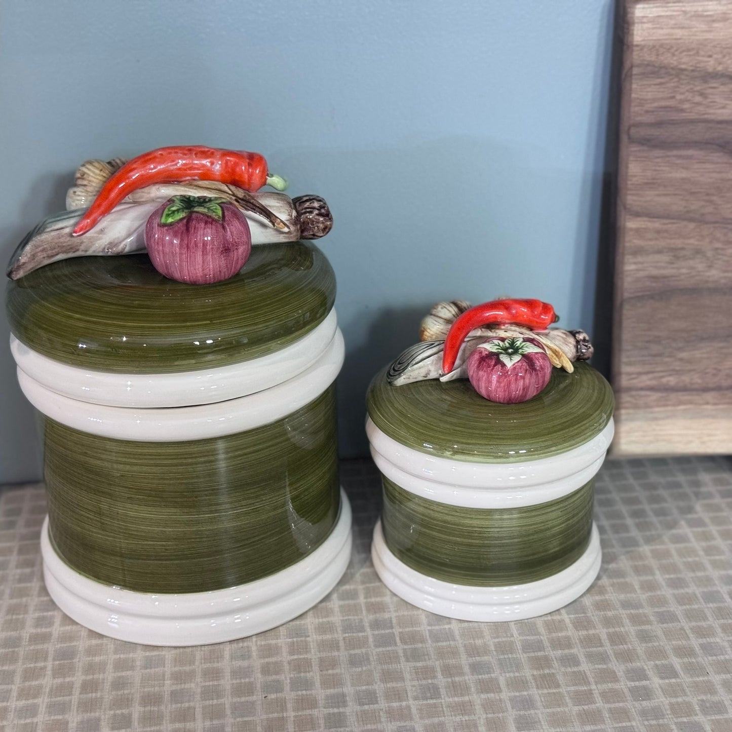 Napoleon Capodimonte Garden Harvest Hand Painted Canisters
