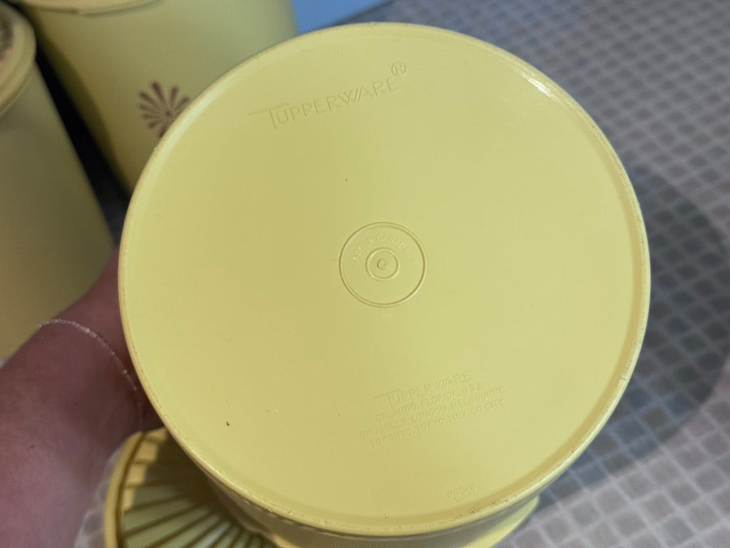 Yellow/Gold Servalier Stacking Tupperware Canisters