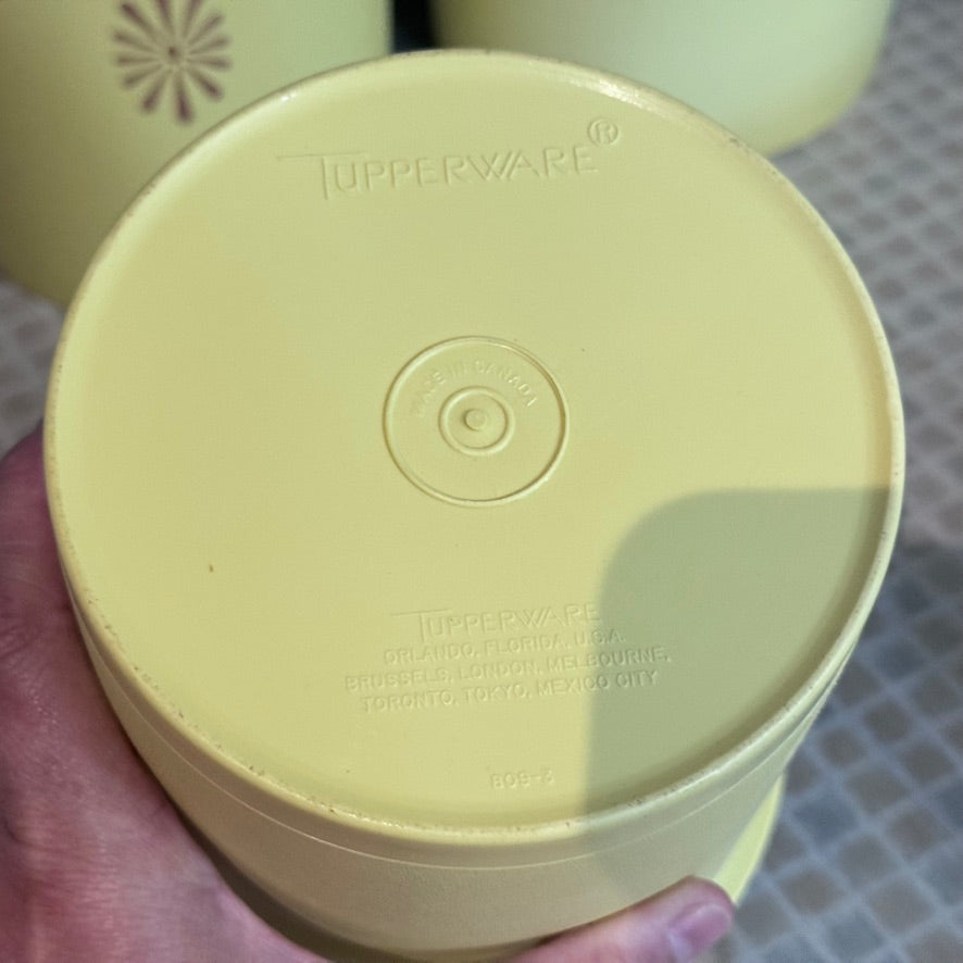Yellow/Gold Servalier Stacking Tupperware Canisters