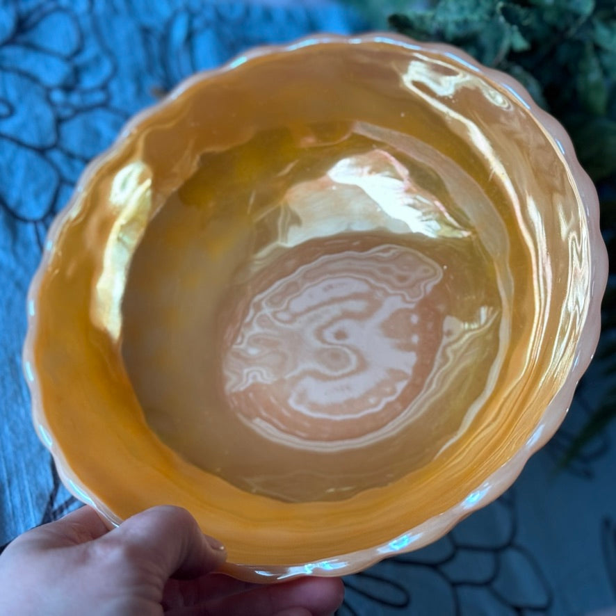 Anchor Hocking Peach Lustre Serving Bowl
