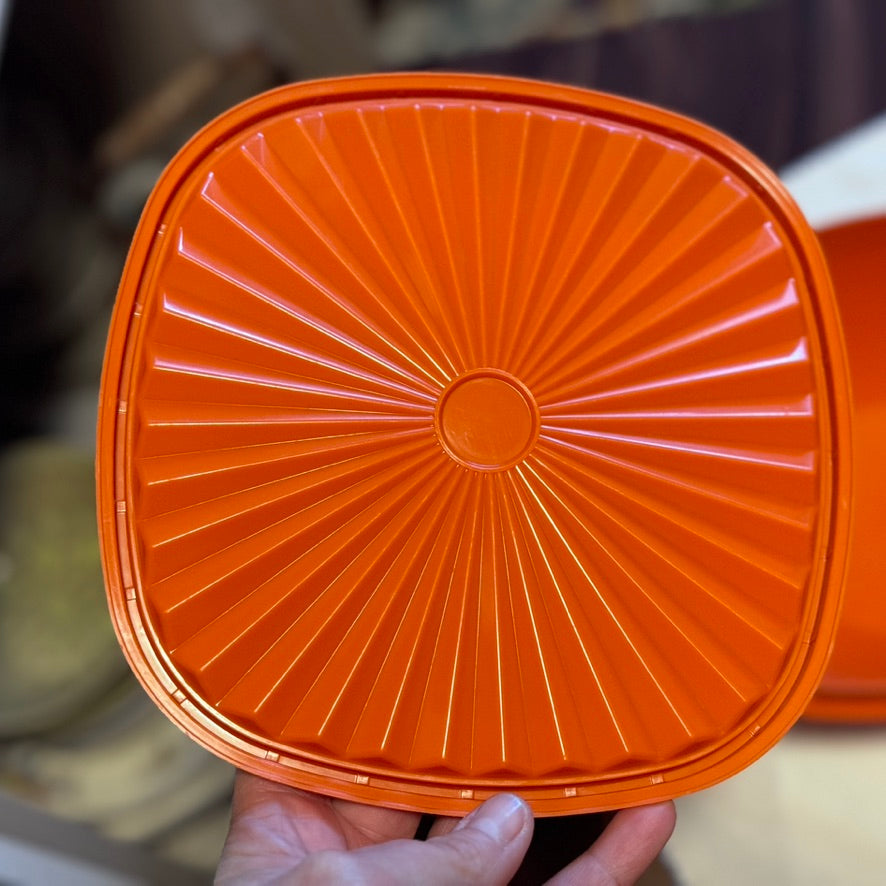 Orange Tupperware Bowls with Lids