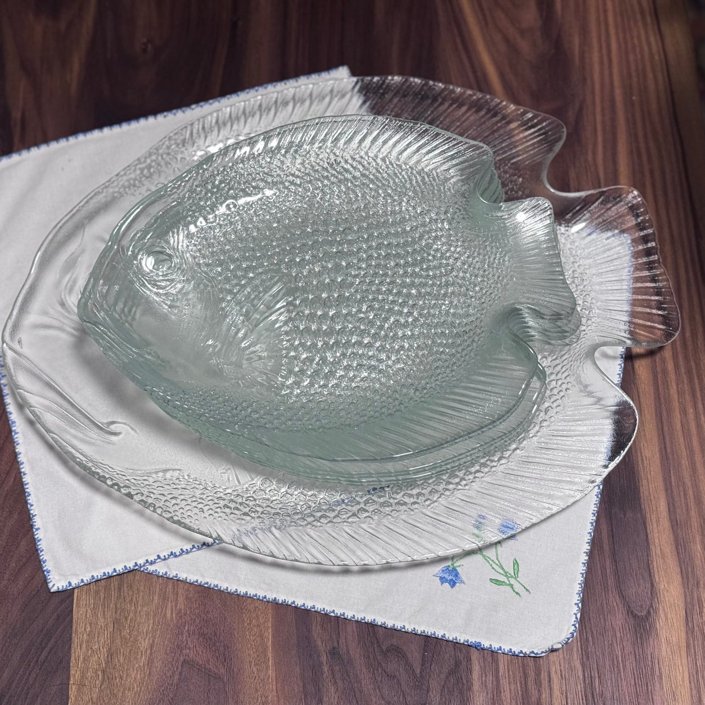 ARCOROC France Large Glass Fish Serving Plate/Platter