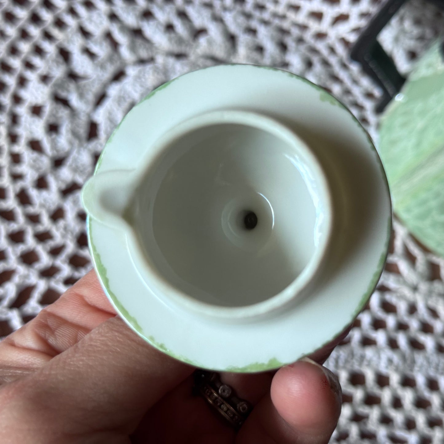 Lipton Made In Japan Green Lustreware Teapot