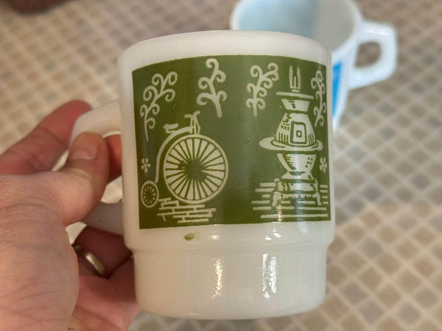 Anchor Hocking Milk Glass 'Homestead Mugs'