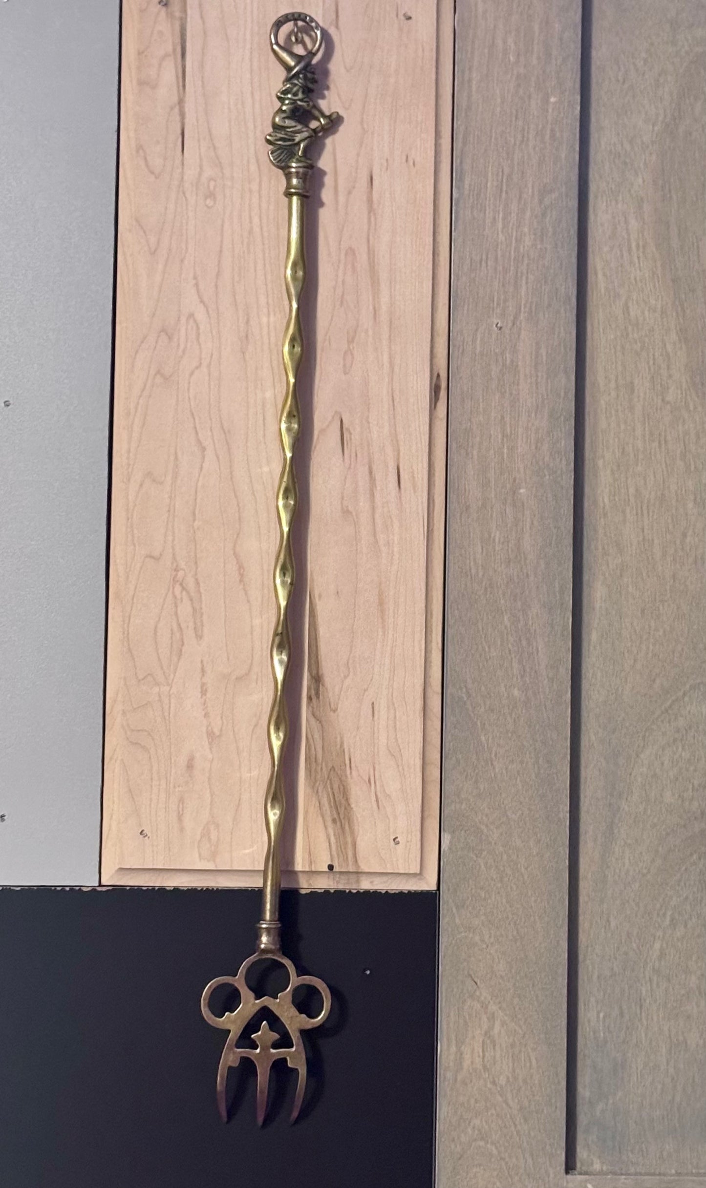 Vintage Brass Toasting Fork - Witch