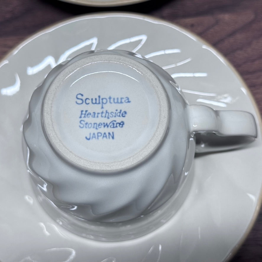 Sculptura Hearthside Stoneware Japan Teacup & Saucer Set