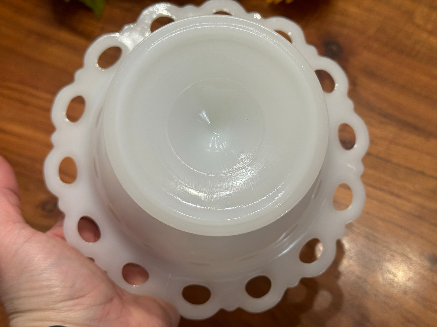 Anchor Hocking Milk Glass Pedestal Compote/Bowl